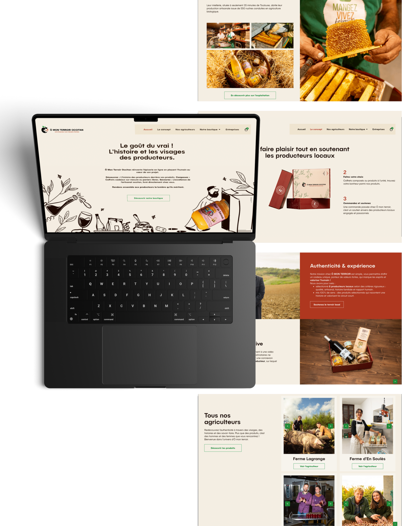 Interface d'un site web optimisé SEO et conversion créé par Origin Creative Agency