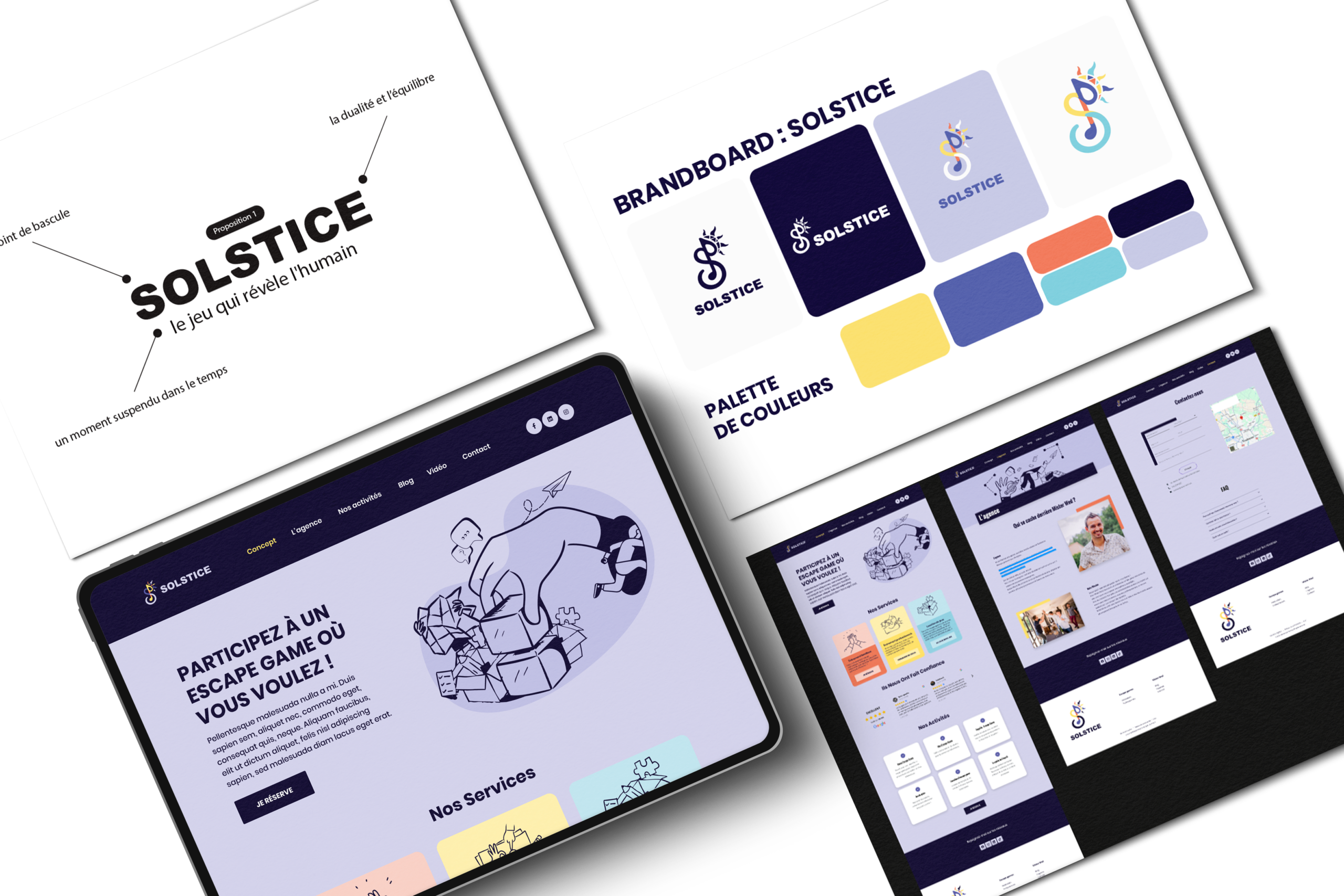 Création d'un naming, d'un branding et mise à jour du webdesign pour l'entreprise entreprise Mister Wed qui devient Solstice
